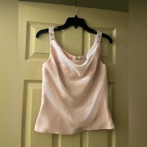 Eden Maids Blush Pink Sequin Beaded Blouse Top